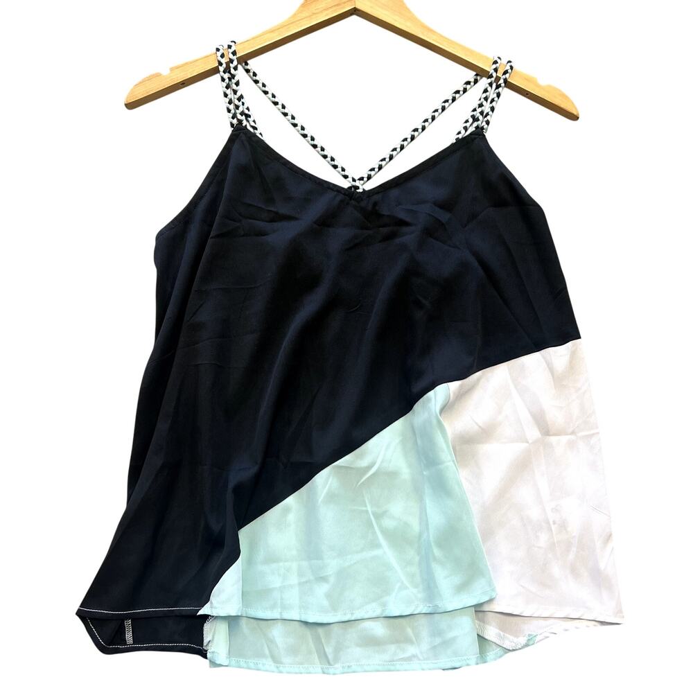 Jessica Simpson Mint Color Block Braided Tank Top Size Medium